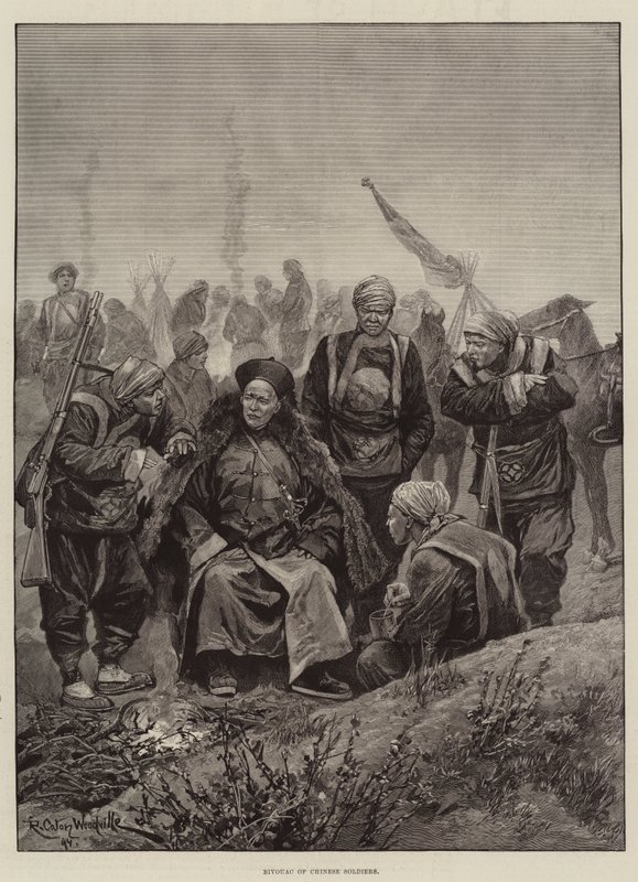 Bivak van Chinese soldaten door Richard Caton Woodville junior