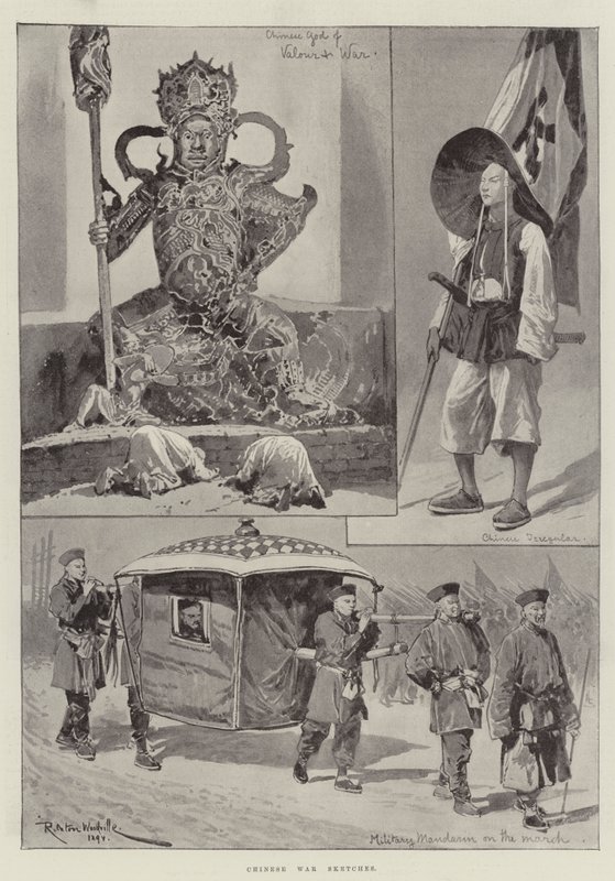 Chinese Oorlogsschetsen door Richard Caton Woodville junior