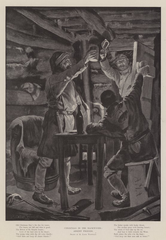Kerstmis in de Achterlanden, Afwezige Vrienden door Richard Caton Woodville junior