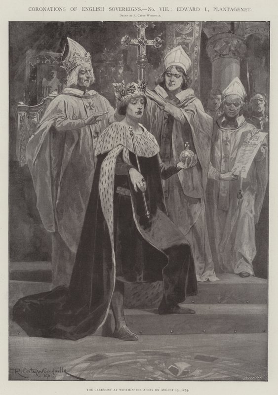 Kroningen van Engelse vorsten, Edward I, Plantagenet door Richard Caton Woodville junior