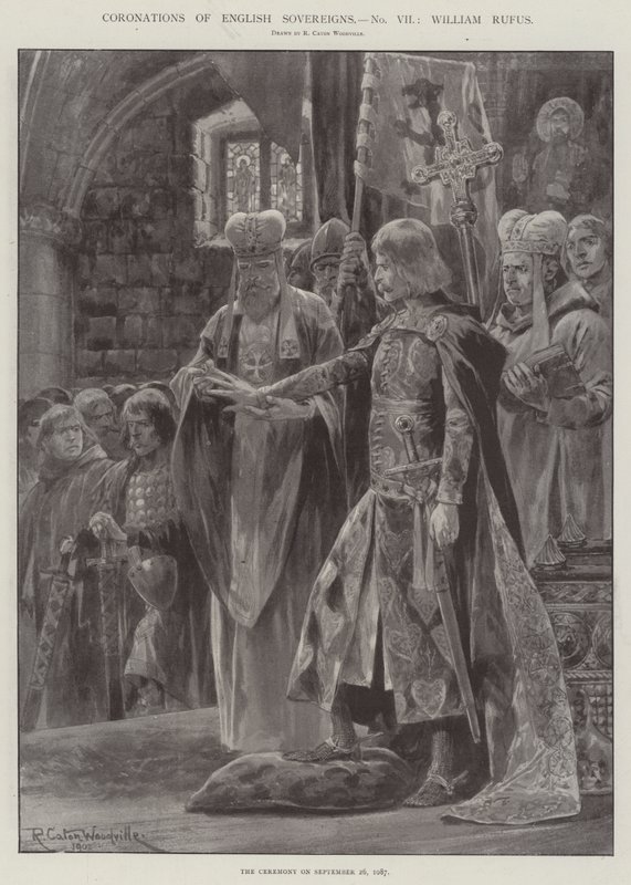 Kroningen van Engelse Soevereinen, Willem Rufus door Richard Caton Woodville junior