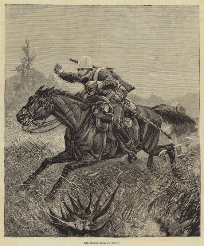 Dood en begrafenis van de Prins Imperial, de boodschappers van de dood door Richard Caton Woodville junior