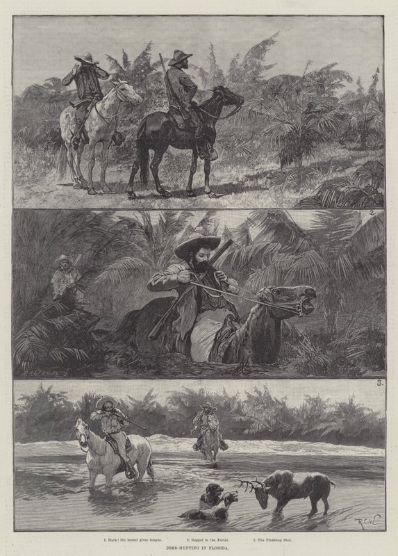 Hertenjacht in Florida door Richard Caton Woodville junior