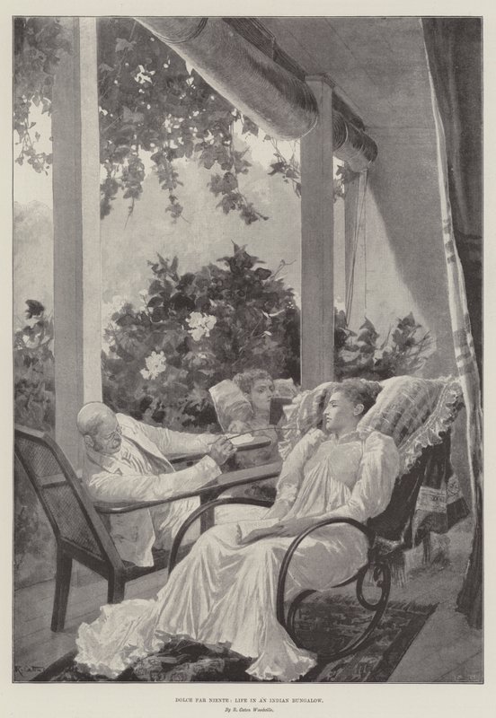 Dolce Far Niente, Leven in een Indiase Bungalow door Richard Caton Woodville junior
