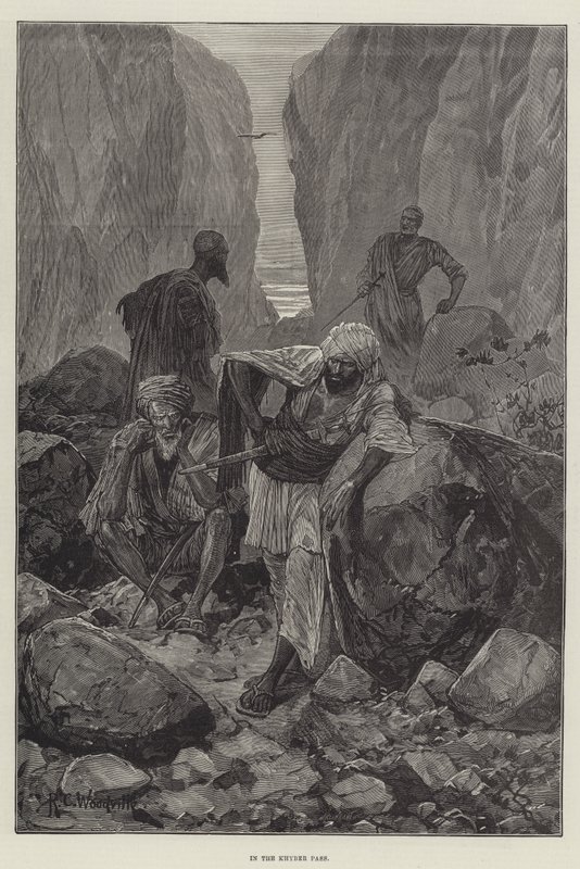 In de Khyberpas door Richard Caton Woodville junior