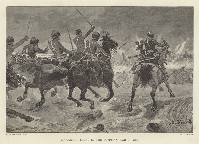 Mahsameh, scène in de Egyptische Oorlog van 1882 door Richard Caton Woodville junior