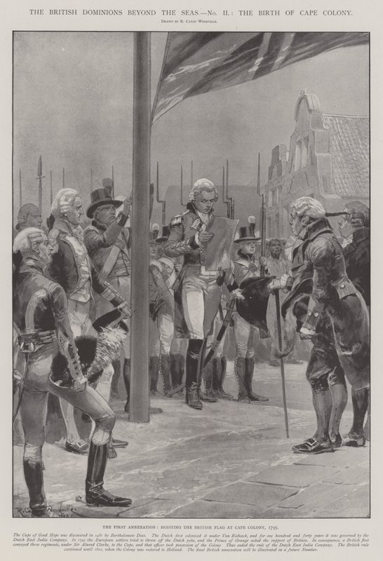 De Britse Dominions overzee, de Geboorte van Kaapkolonie door Richard Caton Woodville junior