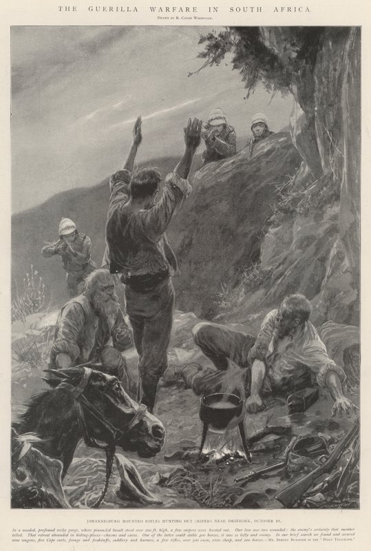 De guerrillaoorlog in Zuid-Afrika door Richard Caton Woodville junior