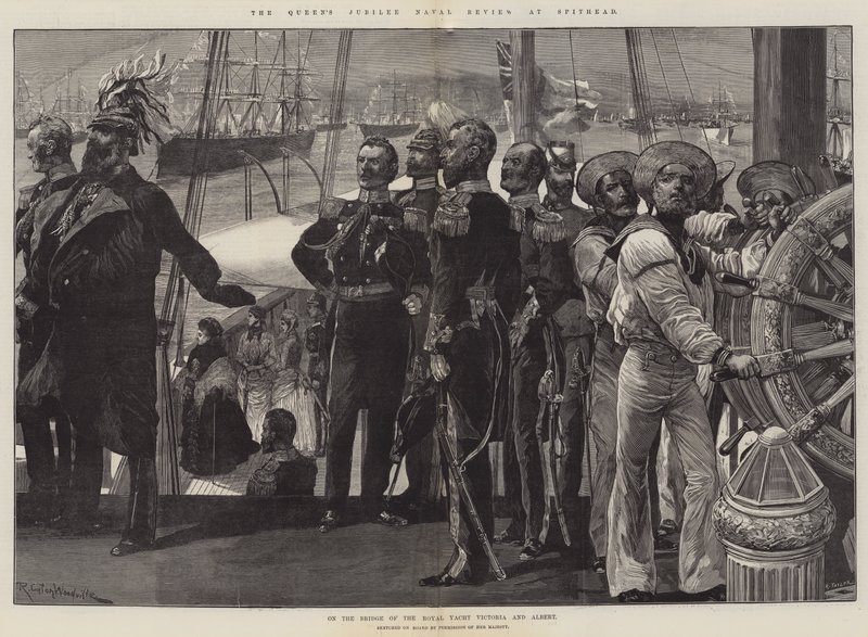 Het jubileum van de koningin, marine review bij Spithead door Richard Caton Woodville junior