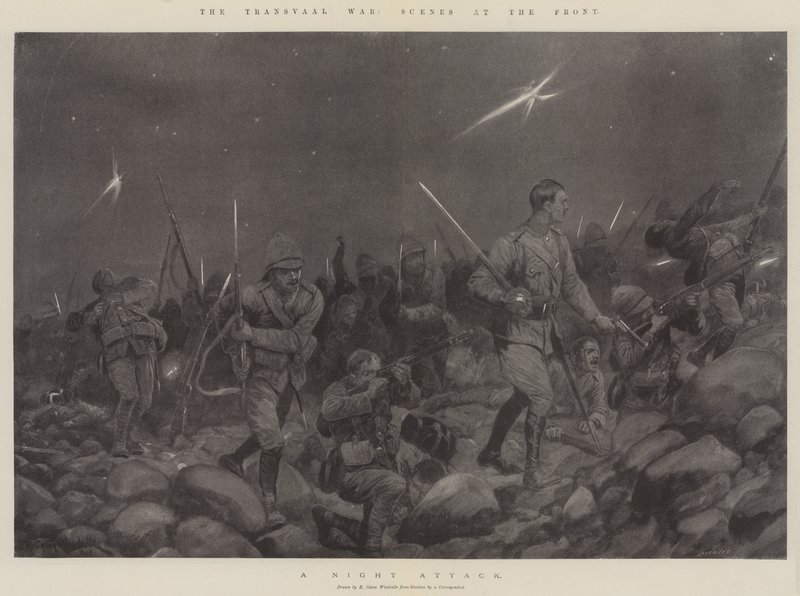 De Transvaaloorlog, scènes aan het front door Richard Caton Woodville junior