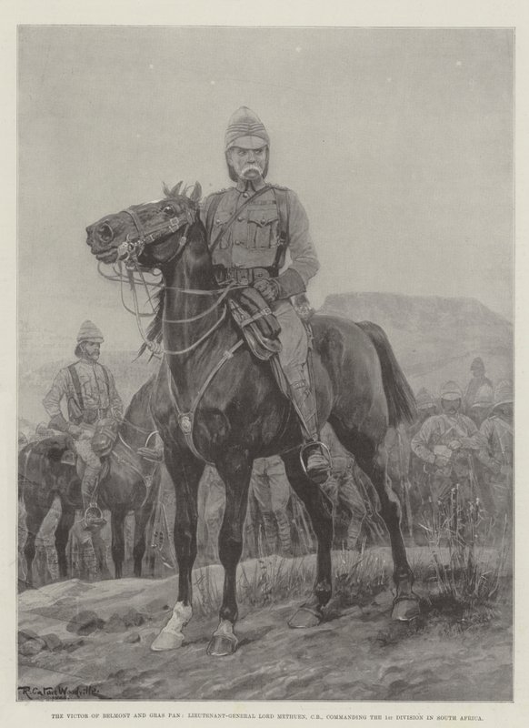 De Overwinnaar van Belmont en Gras Pan, Luitenant-Generaal Lord Methuen, CB, bevelhebber van de 1e Divisie in Zuid-Afrika door Richard Caton Woodville junior