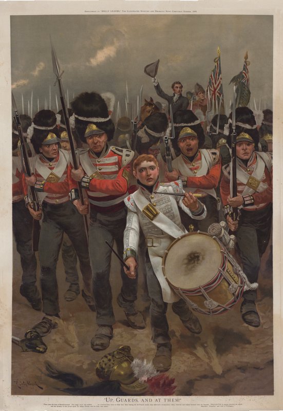 Op, Garde, en aan hen! Wellington bij de Slag van Waterloo door Richard Caton II Woodville