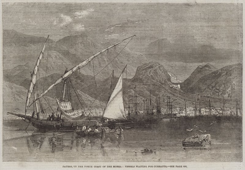 Patras, aan de Noordkust van de Morea, Schepen die wachten op Krenten door Richard Principal Leitch