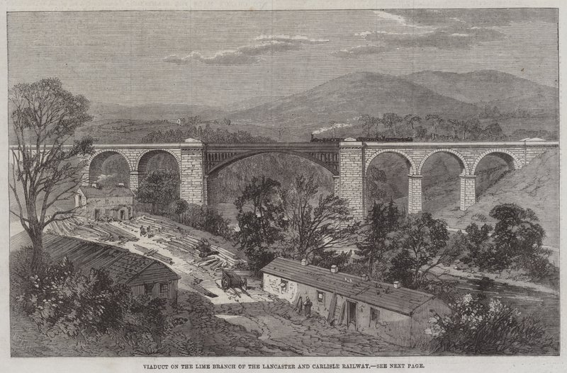 Viaduct op de Lime Branch van de Lancaster en Carlisle Railway door Richard Principal Leitch