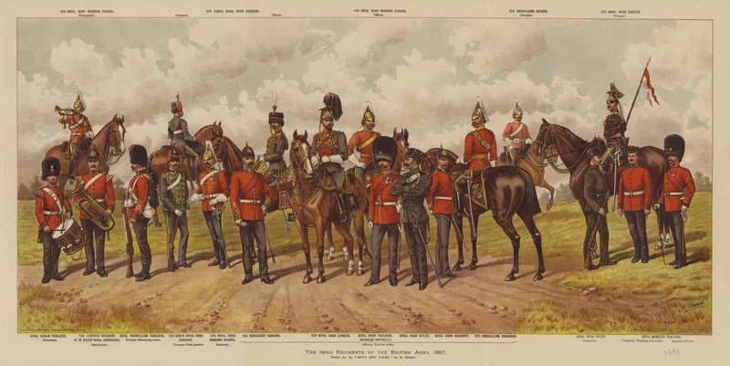 De Ierse regimenten van het Britse leger door Richard (after) Simkin