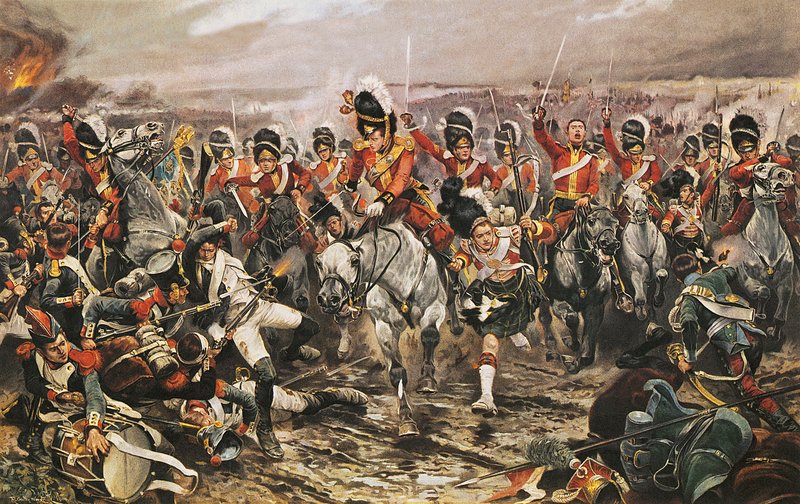 Aanval van de Scots Greys bij Waterloo door Richard Caton Woodville