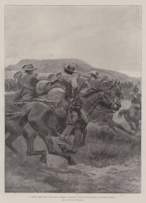 Een Strenge Achtervolging en een Lange, Keizerlijke Yeomanry snijdt de Achterhoede van De Wet