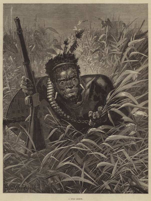 Een Zulu-verkenner door Richard Caton Woodville junior