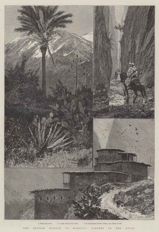 De Britse Missie naar Marokko, Landschap in het Atlasgebergte door Richard Caton Woodville junior