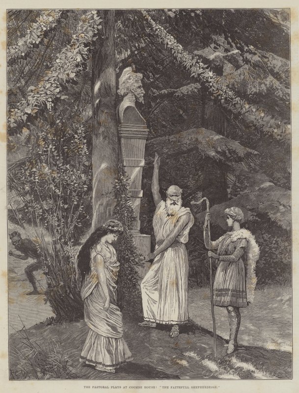 De Pastorale Spelen bij Coombe House, De Trouwe Herdersvrouw door Richard Caton Woodville junior