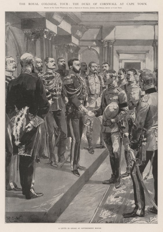 De Koninklijke Koloniale Tour, de Hertog van Cornwall in Kaapstad door Richard Caton Woodville junior