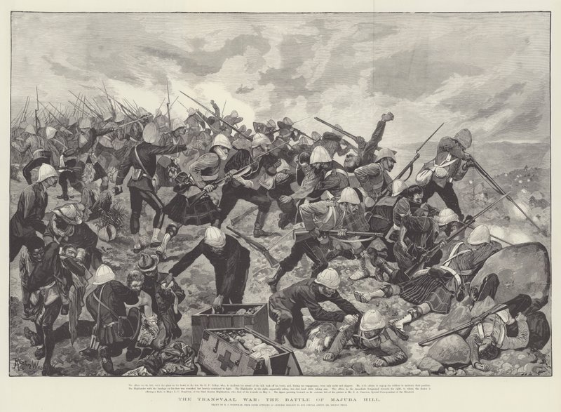 De Transvaaloorlog, de Slag bij Majuba Hill door Richard Caton Woodville junior