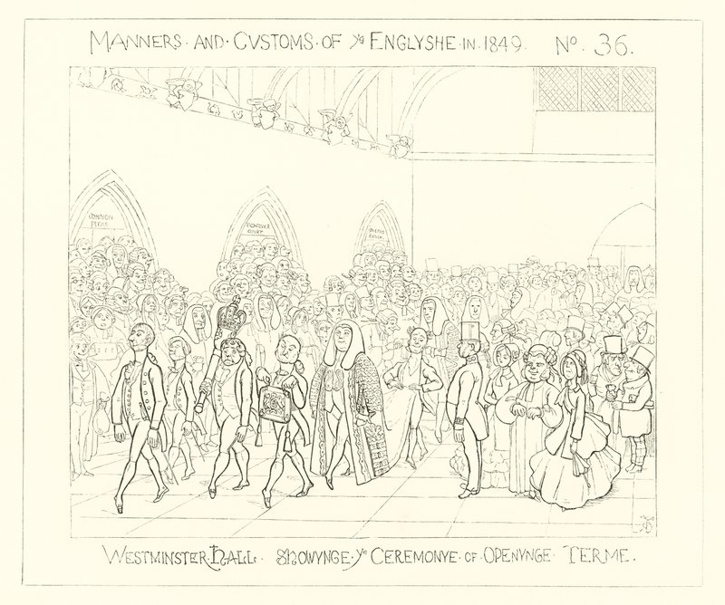 Westminster Hall, De ceremonie van de openingstermijn door Richard Doyle