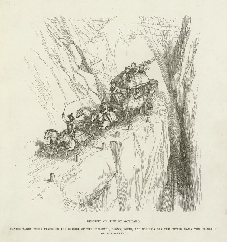 Afdaling van de Sint-Gotthard door Richard Doyle
