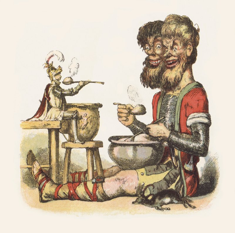 Illustratie voor Jack The Giant Killer door Richard Doyle