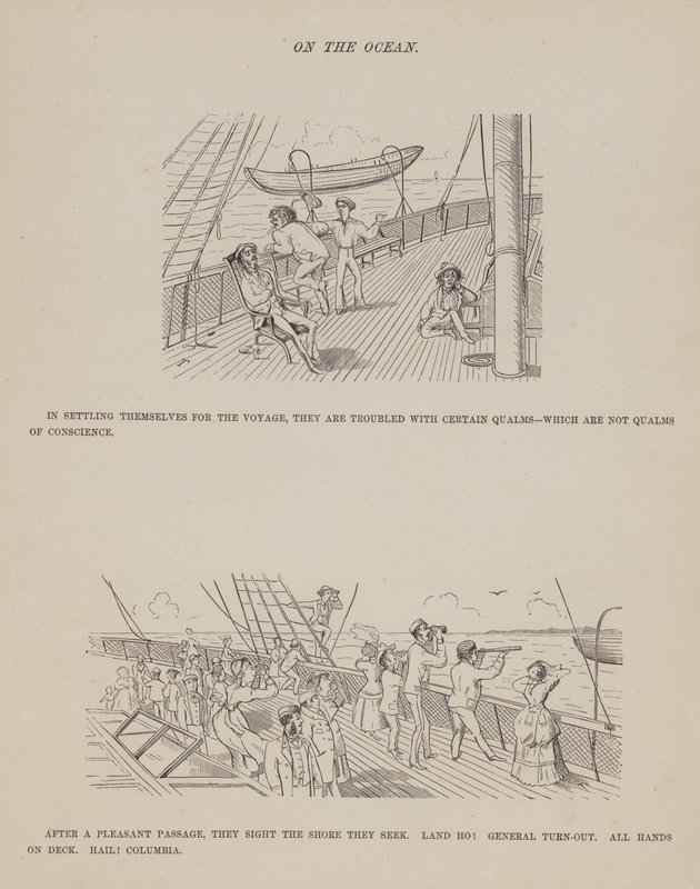 Pagina uit De Amerikaanse Tour van de heren Brown, Jones en Robinson door Richard Doyle