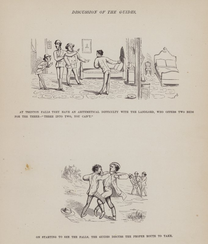 Pagina uit The American Tour of Messrs Brown, Jones and Robinson (gravure) door Richard Doyle