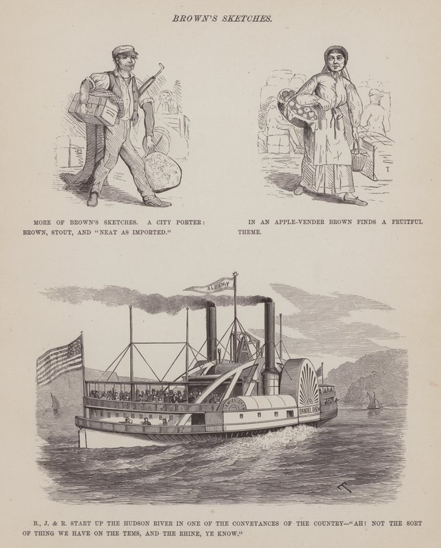 Pagina uit The American Tour of Messrs Brown, Jones and Robinson (gravure) door Richard Doyle