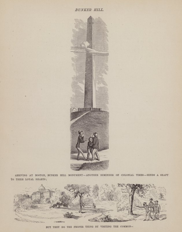Pagina uit De Amerikaanse Tour van de heren Brown, Jones en Robinson (gravure) door Richard Doyle