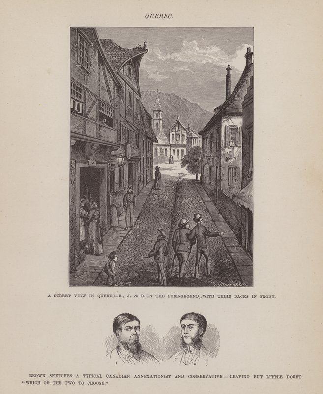 Pagina uit De Amerikaanse Tour van de heren Brown, Jones en Robinson (gravure) door Richard Doyle