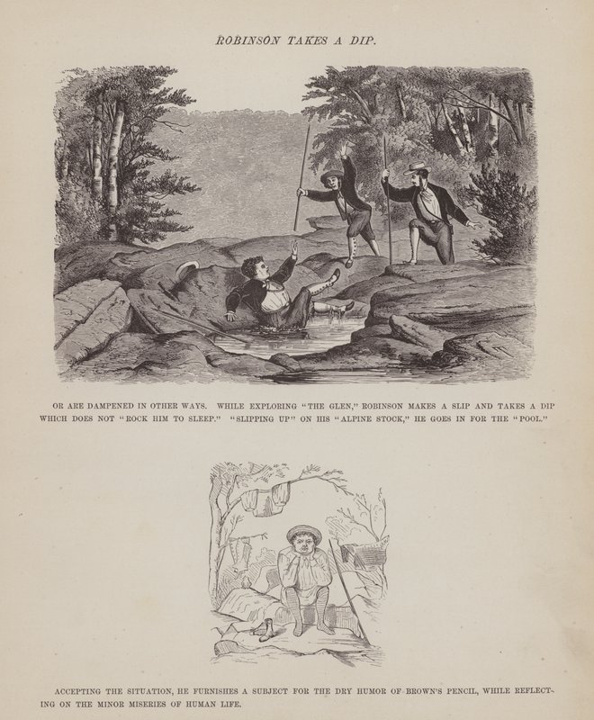 Pagina uit De Amerikaanse Tour van de heren Brown, Jones en Robinson door Richard Doyle