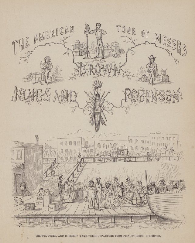 Pagina uit De Amerikaanse Tour van de heren Brown, Jones en Robinson door Richard Doyle