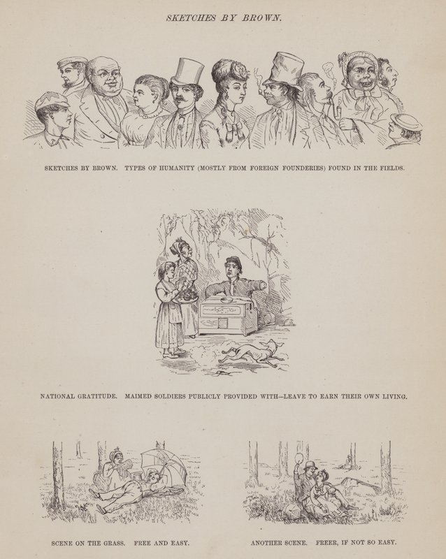 Pagina uit De Amerikaanse Tour van de heren Brown, Jones en Robinson door Richard Doyle