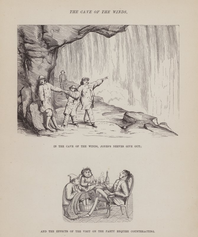 Pagina uit De Amerikaanse tour van de heren Brown, Jones en Robinson (gravure) door Richard Doyle