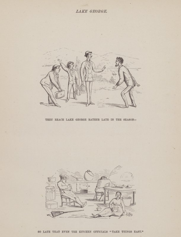 Pagina uit De Amerikaanse tour van de heren Brown, Jones en Robinson (gravure) door Richard Doyle