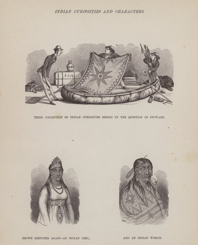 Pagina uit De Amerikaanse tour van de heren Brown, Jones en Robinson (gravure) door Richard Doyle