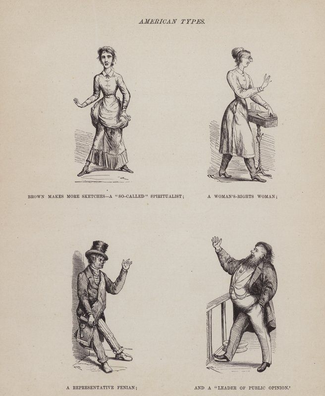Pagina uit De Amerikaanse tour van de heren Brown, Jones en Robinson (gravure) door Richard Doyle