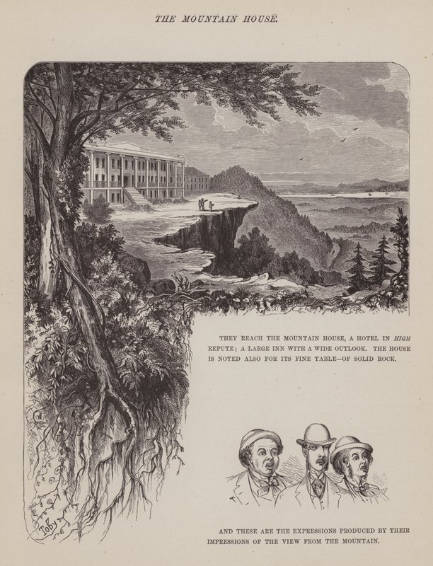 Pagina uit De Amerikaanse tour van de heren Brown, Jones en Robinson (gravure) door Richard Doyle