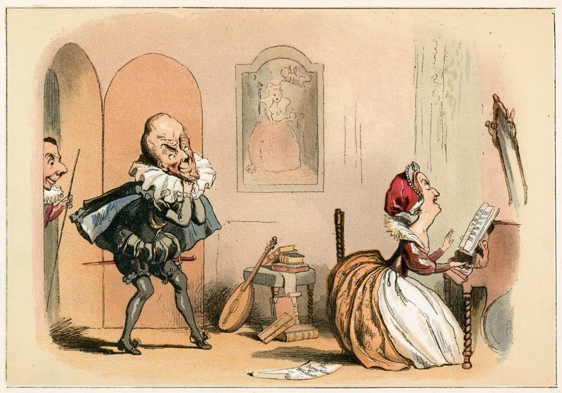 Koningin Elizabeth I en de Schotse Ambassadeur door Richard Doyle