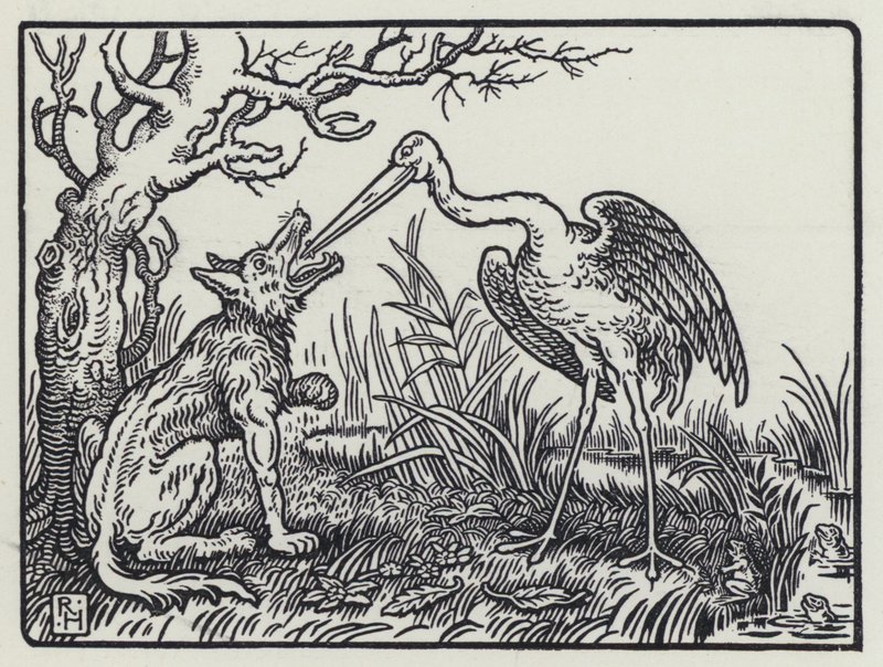 De wolf en de kraanvogel door Richard Heighway