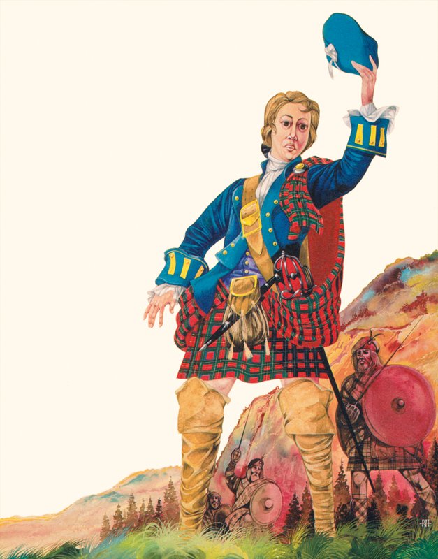 Bonnie Prince Charlie (kleurenlitho) door Richard Hook