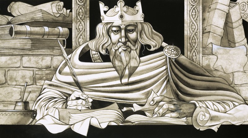 Koning Alfred was een fervent geleerde door Richard Hook