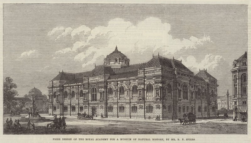 Prijsontwerp van de Koninklijke Academie voor een Natuurhistorisch Museum door Richard Phene Spiers