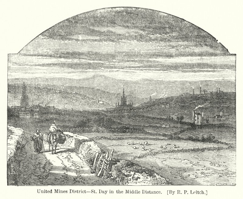 United Mines District, St Day in de verte door Richard Principal (after) Leitch