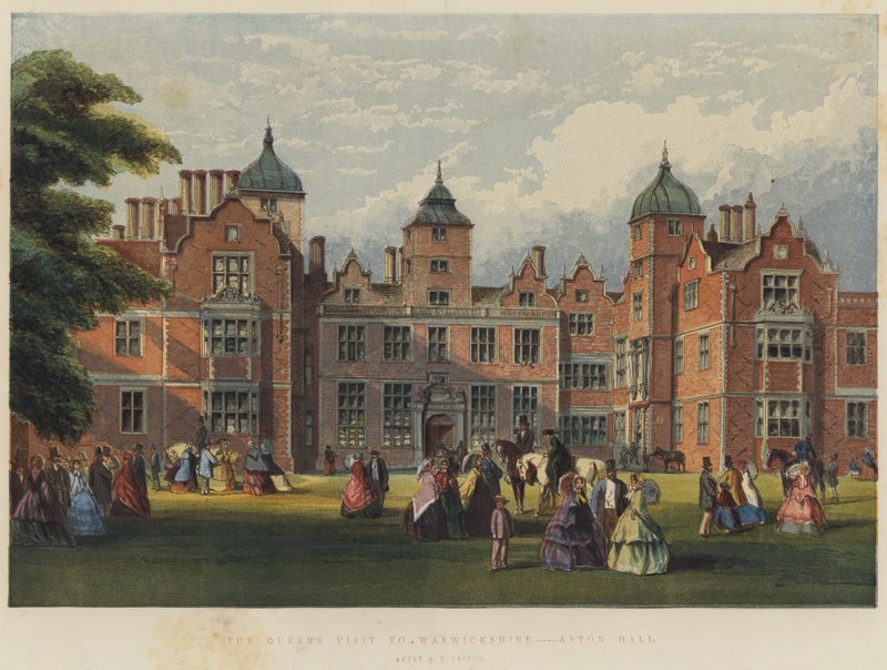 Het Bezoek van de Koningin aan Warwickshire, Aston Hall door Richard Principal Leitch