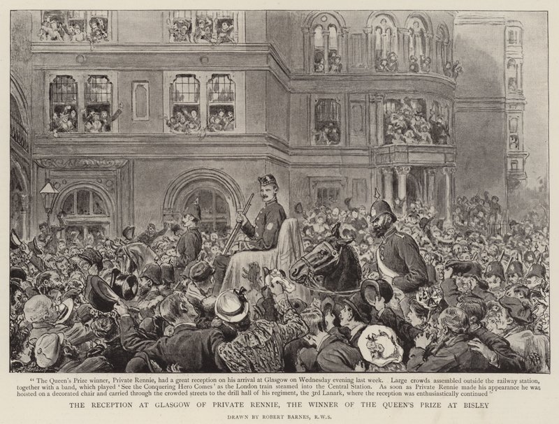 De Ontvangst in Glasgow van Soldaat Rennie, de Winnaar van de Koningin